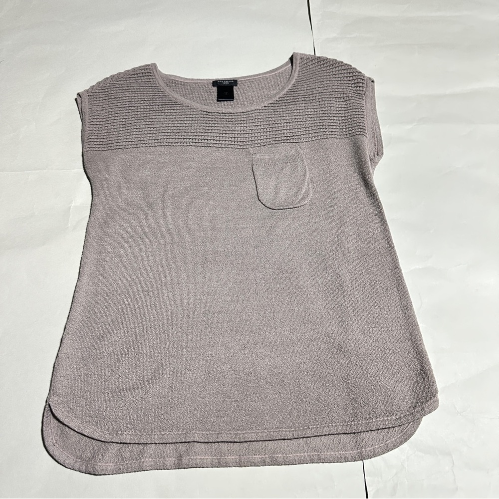 👉 Ann Taylor Loft Sleeveless Sweater Top Size XS Lilac Textured Knit Pre-Owned